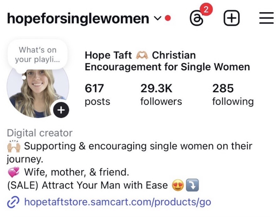 Instagram profile with 29.3K followers